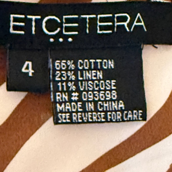 ETCETERA MOTO BUTTON DOWN JACKET SIZE 4 BEIGE LINEN BLEND TWILL EUC SKU0584 - Picture 8 of 8